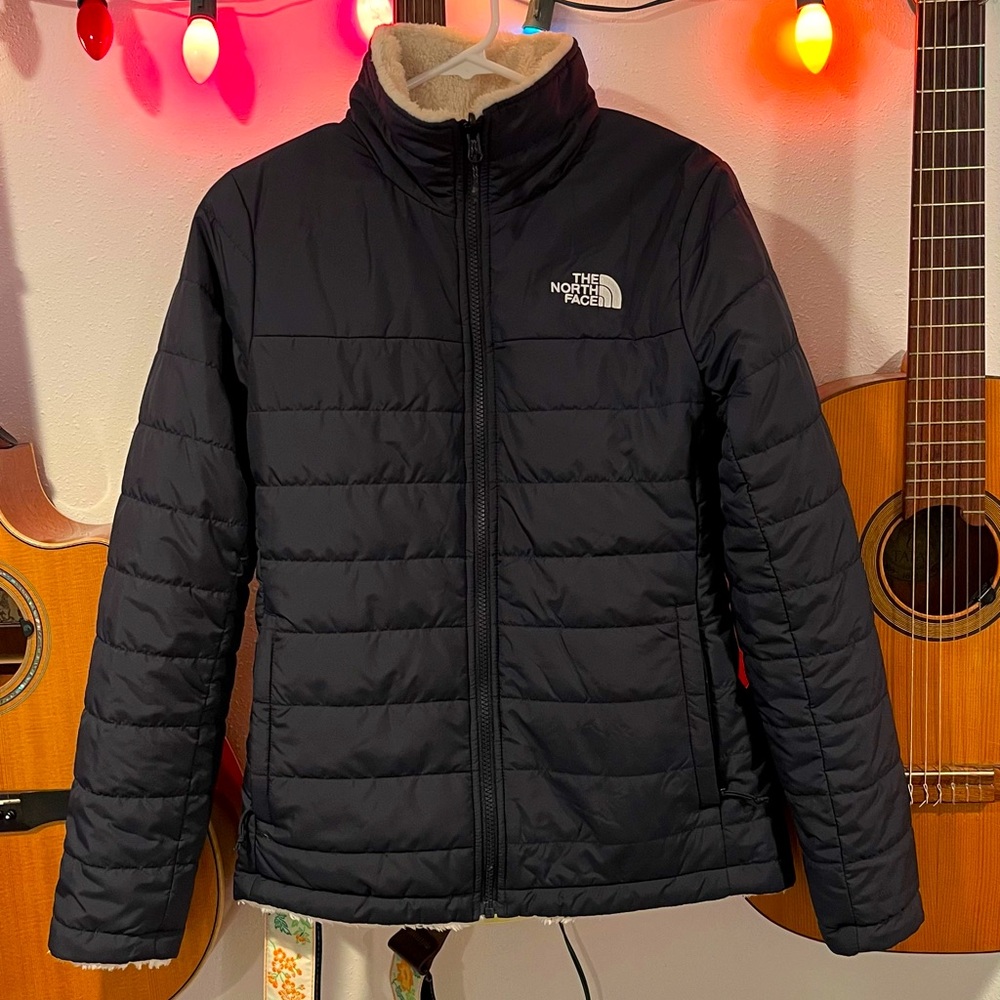 Reversible North Face Puffer - Navy and Cream